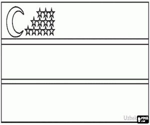 раскраска Флаг Узбекистана