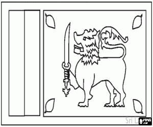 раскраска Флаг Шри-Ланки