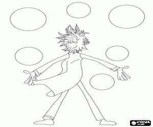 раскраска Флинт и дождь осадки в виде фрикаделек