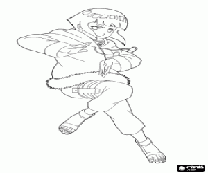 раскраска Хината Хюга, характер Наруто