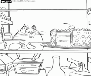 раскраска Хлоя с открыл холодильник