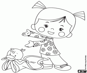 раскраска Хлоя и утиное одеяло