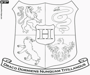 раскраска Хогвартс Школа эмблема