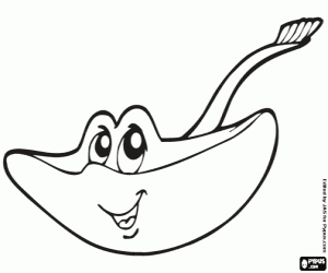 раскраска Хрящевых рыб, Скат