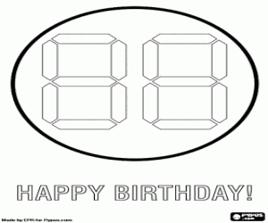 раскраска Цифровые карты на день рождения