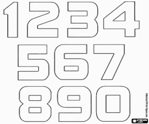 раскраска Цифры от 1 до 9 и 0
