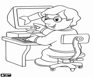 раскраска Чарли Прингл на компьютере