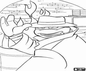 раскраска Черепашка ниндзя с пальто