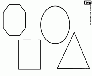 раскраска Четыре 2D геометрические фигуры