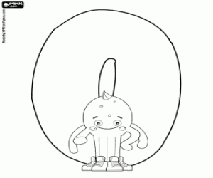 раскраска Число ноль и Pypus Осьминог