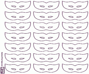 раскраска Шаблон с карнавальных масок