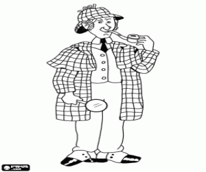 раскраска Шерлок Холмс с трубочного табака