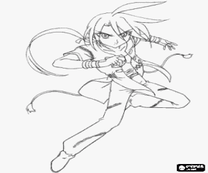 раскраска Шун, персонажа Бакуган